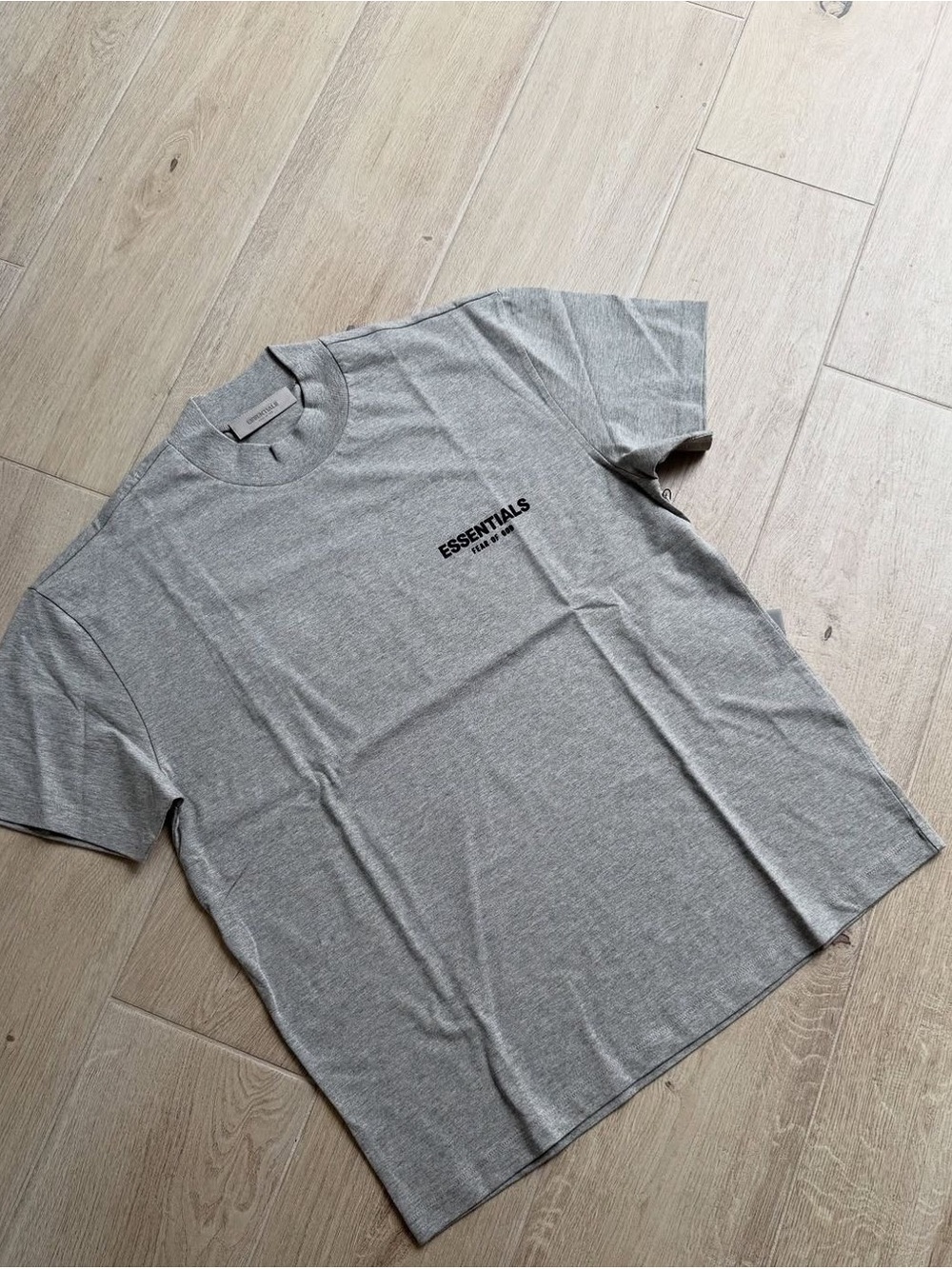Essentials Men’s Grey Crewneck Tee with Chest Logo